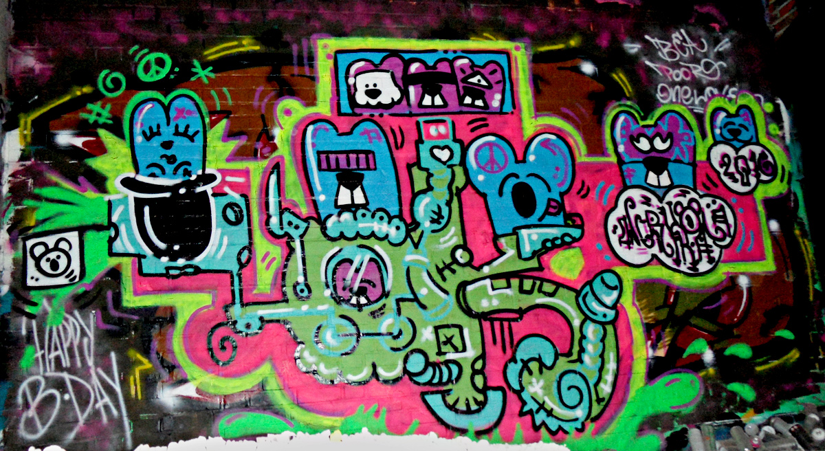 angry koala neon peace tank