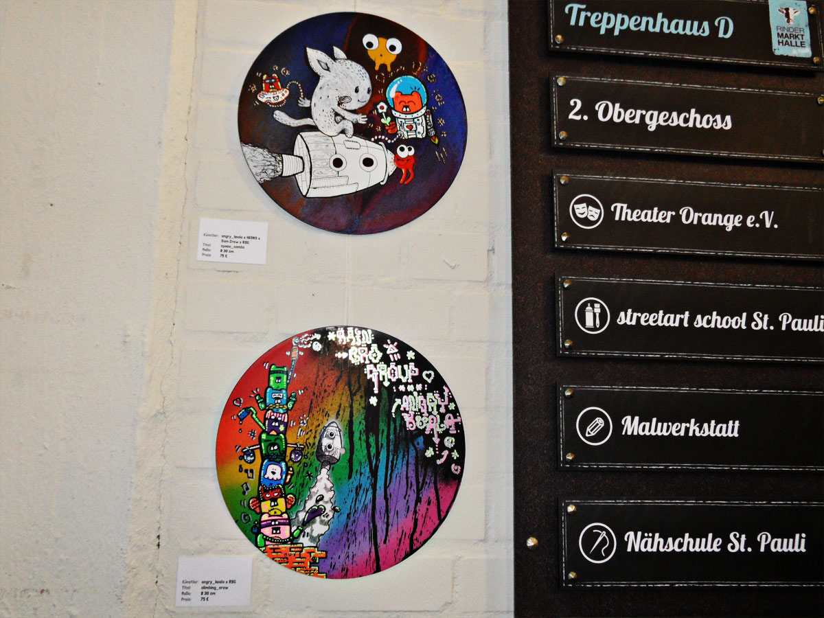 angry koala street art school ausstellung vinyl