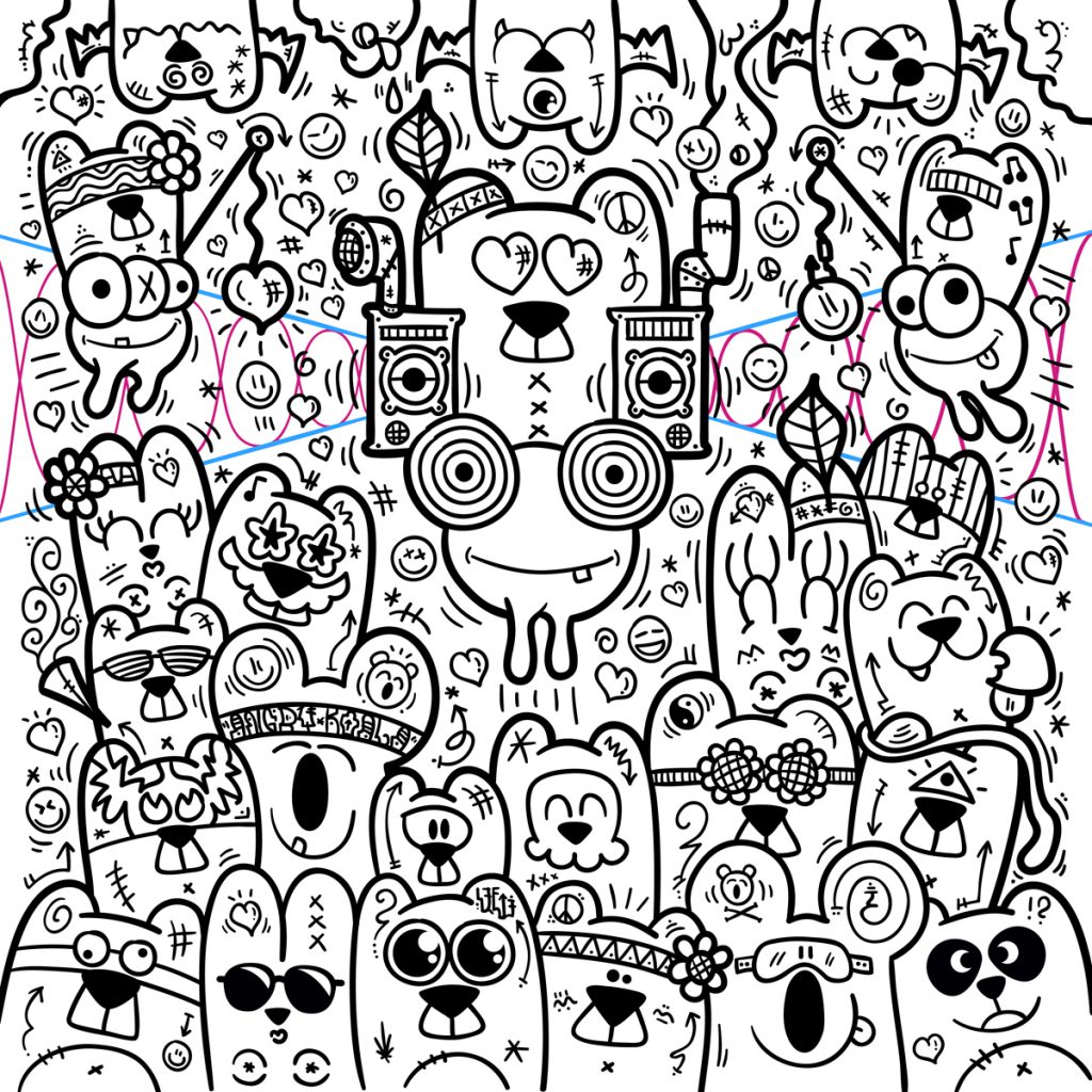 angry koala x hkdns x urban wildlife love and happiness linework